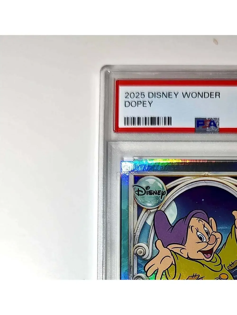 Dopey 2025 Topps Disney #107 Diamond Card Snow White and the Seven Dwarfs PSA 9